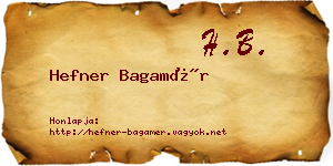 Hefner Bagamér névjegykártya